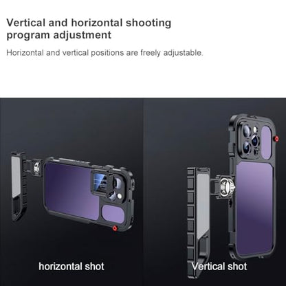 Phone Cage Video Rig for iPhone 15 Pro MAX, Single Handheld Phone Cage Kit, Phone Stabilizer for Video Recording