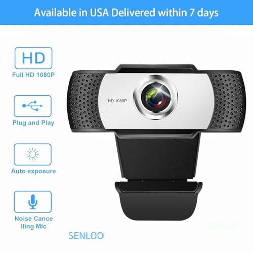 1080P HD Webcam for PC - Computer Camera for Desktop - PC Camera Web Cam with Noise-Cancelling Mic, Wide Angle, USB Plug & Play for Video Conferencing, Streaming, Zoom/Skype/YouTube/Laptop