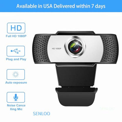 1080P HD Webcam for PC - Computer Camera for Desktop - PC Camera Web Cam with Noise-Cancelling Mic, Wide Angle, USB Plug & Play for Video Conferencing, Streaming, Zoom/Skype/YouTube/Laptop