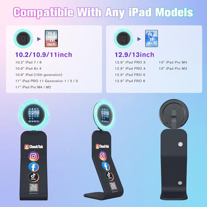 MWE Lightweight Portable Photo Booth Stand Compatible with iPad Photo Booth 10.2in/10.9in/11in/12.9in with Software APP and Remote Control, RGB Ring Lights Music Sync (Clothbooth,Honeycomb Box) - size: Large Light Box-Honeycomb Box