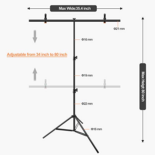 EMART 3x6.5ft Portable T-Shape Backdrop Stand with Adjustable Green Screen Photo Background Holder for Photography,Photoshoots, Parties, and Zoom - size: 3ft x 6.5ft