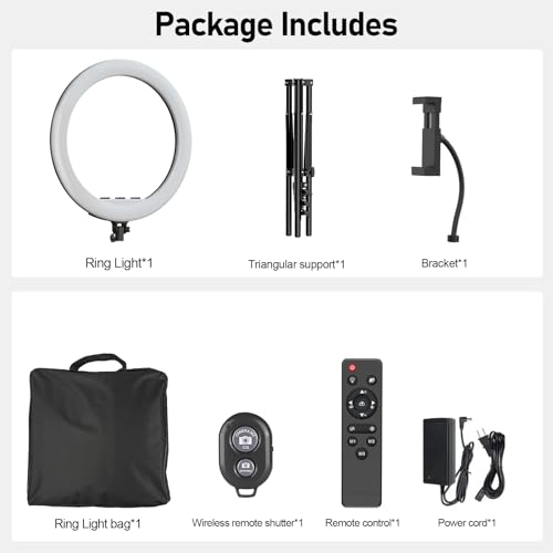 Hagibis 21 inch Ring Light with Stand Outer 55W 5600k Dimmable LED Light, Tripod Stand,and Phone Holder，Remote Controller,Carrying Bag ，CRI 97+ 2540lux, for Streaming Home Office Zoom Call Lighting