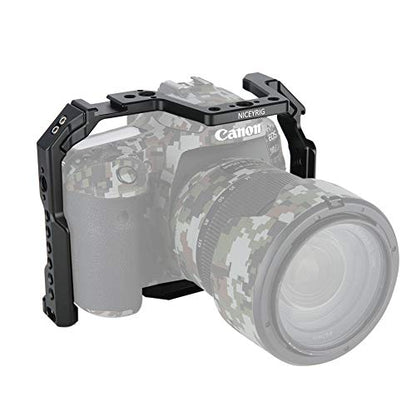 NICEYRIG Camera Cage for Canon 80D 90D 70D, with NATO Rail Cold Shoe and 1/4 3/8 Locating Hole - 371