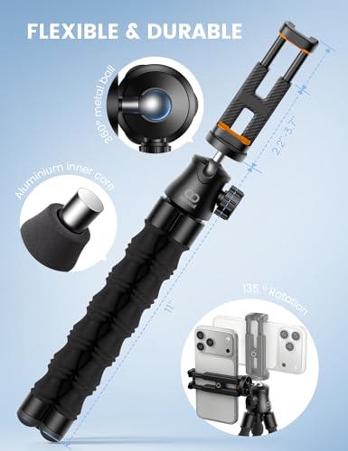 Lamicall Tripod for iPhone - [Ultra-Stable] Phone Tripod with Wireless Remote, Mini Flexible Phone Stand for Recording with 1/4'' Screw and Cold Shoe for iPhone Gopro Camera Pocket 3/4 fit Vlog Travel - style: Standard