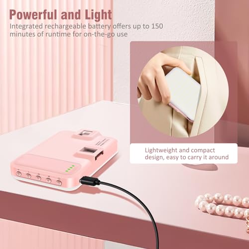 ALTSON 60 LED Portable Selfie Light Video Conference Lighting with Clip & Camera Tripod Adapter Rechargeable 2200mAh CRI 97+, 9 Light Modes for Phone iPhone Webcam Laptop Photo Makeup - color: Pink