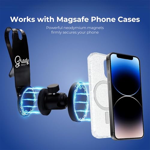 Golf Phone Holder – Fully Adjustable Golf Swing Camera Mount | Converts Any Bag into a Golf Phone Tripod | MagSafe-Compatible for Easy, Clamp-Free Setup | Golf Bag Magnetic Plate Included