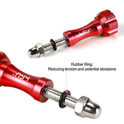 HSU Aluminum Thumbscrew Set + Wrench for Gopro Hero 13, 12, 11, 10, 9, 8, 7, 6, 5, 4, 3, AKASO Campark and Other Action Cameras (3pcs, Red) - color: Thumbscrew Set + Wrench(Red)