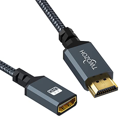 Twozoh HDMI Extender, 3.3FT HDMI Male to Female Nylon Braided Cable, 4K@60Hz 3D HDR Support - color: 4K 1-PACK, size: 3.3 FT