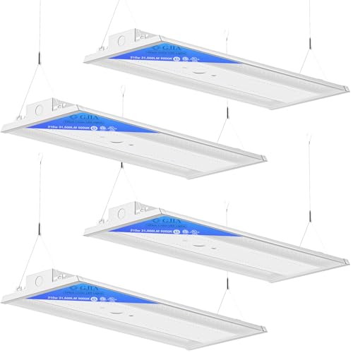 210W LED Linear High Bay LED Shop Lights, 4-Pack 31500LM | 0-10V Dimmable 5000K Daylight, Adjustable LED High Bay Shop Lights Lighting Fixtures for Garage Warehouse Workshop, UL - color: 5000K/210W 4Pack, size: 210W