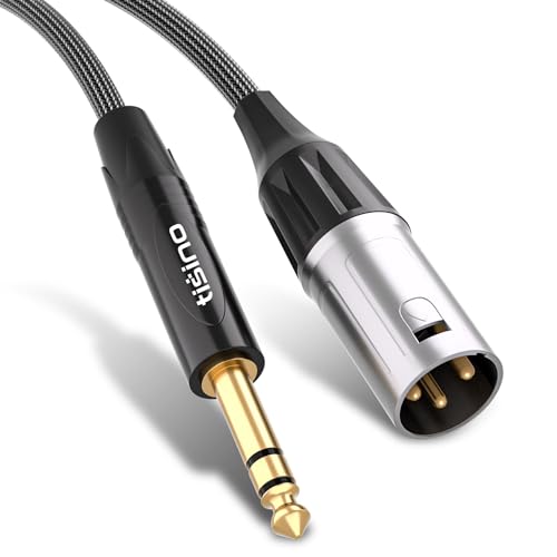 Tisino 1/4" to XLR Cable, 6.35mm TRS to XLR Male Nylon Braid Quarter inch TRS to XLR Male Balanced Interconnect Microphone Cord Patch Cable - 6.6ft - size: 6.6 feet