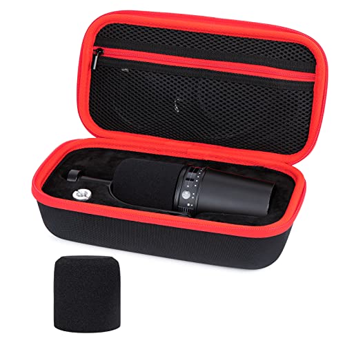 YOUSHARES MV7 Microphone Case Bag with Mic Cover Foam - Mic Case Hard Carring Case with Windshield Compatible with Shure MV7 USB Condenser Microphone - color: Shure MV7 Case