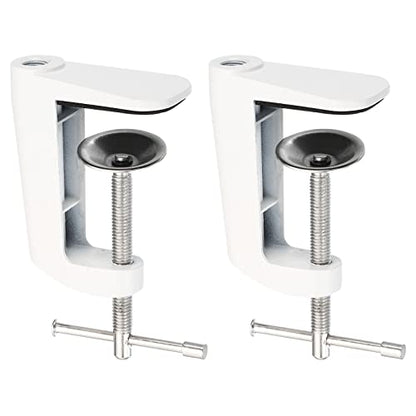 PATIKIL Adjustable Replacement Clamp for Lamps, 2 Pack Universal Adjustable C Shape Desk Table Mount Clamp for Microphone Arm Desk Lamps Stand, White - color: White
