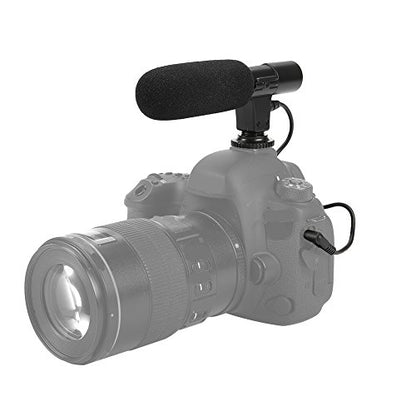 Camera Microphone, Lightweight Portable Condenser Microphone with Windsheid for Camera Camcorder