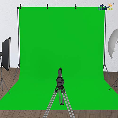 ISSUNTEX 10X16 ft Background Muslin Backdrop, Photo Studio, Collapsible High Density Screen for Video Photography and Television-Green - color: Green, size: 10X16 ft