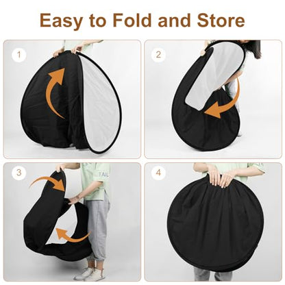 3x5ft/1x1.5m White Black Photo Backdrop, Double-Sided Pop Up Photography Background with Carry Bag Reversible Collapsible Backdrops for Photoshoot TikTok YouTube Video Live Streaming - color: Black/White, size: 3 x 5 ft