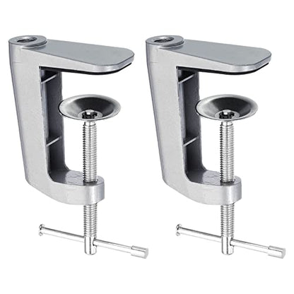 PATIKIL Adjustable Replacement Clamp for Lamps, 2 Pack Universal Adjustable C Shape Desk Table Mount Clamp for Microphone Arm Desk Lamps Stand, Silver - color: Silver