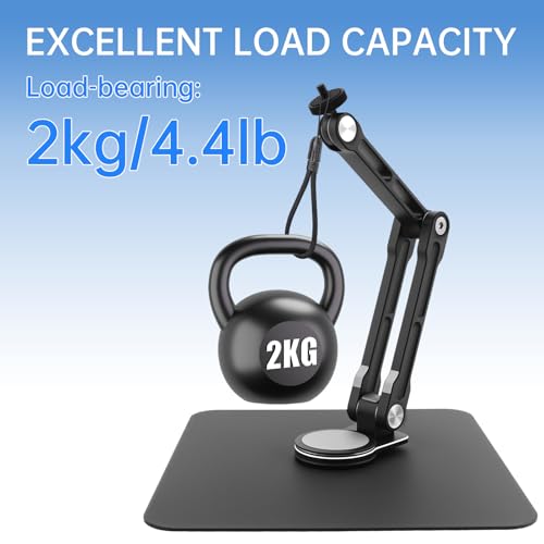 Desktop Microphone Stand,Rotatable Tabletop Mic Stand,Foldable Design, Non-Slip Weighted Base, Includes Adapters Mic Clips for Podcasting, Live Streaming, Recording,Video Conference Content Creator