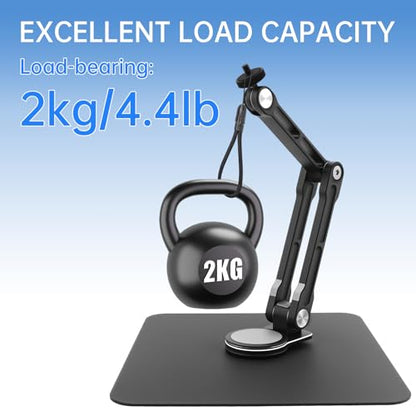 Desktop Microphone Stand,Rotatable Tabletop Mic Stand,Foldable Design, Non-Slip Weighted Base, Includes Adapters Mic Clips for Podcasting, Live Streaming, Recording,Video Conference Content Creator