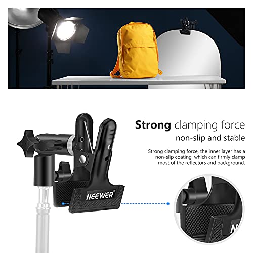 Neewer 3 PCS Photo Studio Heavy Duty Metal Clamp Holder with 5/8" Light Stand Attachment for Reflector - style: CL-02 (3 Pack)