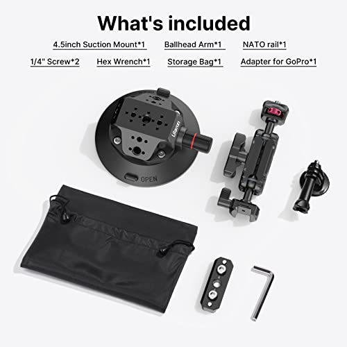 ULANZI SC-02 Suction Mount 4.5'', Magic Arm Bracket for DSLR Cameras Video | Shooting Filming Compatible with DJI OSMO Pocket 3/Pocket 4/Pocket 4 Pro/Luna/Insta 360 x 5/OSMO 360/Sony/Xtra Muse Cameras - size: 4.5" SC-02 Suction Mount