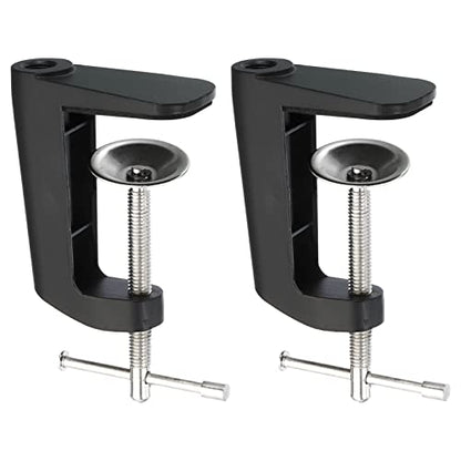 PATIKIL Adjustable Replacement Clamp for Lamps, 2 Pack Universal Adjustable C Shape Desk Table Mount Clamp for Microphone Arm Desk Lamps Stand, Black - color: Black