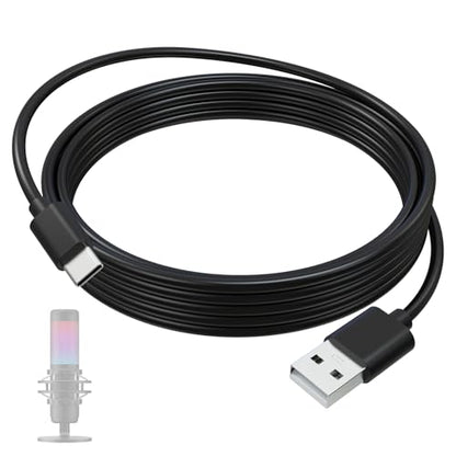 USB C Data Charging Cable Cord Compatible with HyperX QuadCast 2, SoloCast, QuadCast S USB Condenser Gaming Microphone, Replacement for TONOR TC30, Fifine A6/K688, Elgato Wave 3 Mic, 5 FT