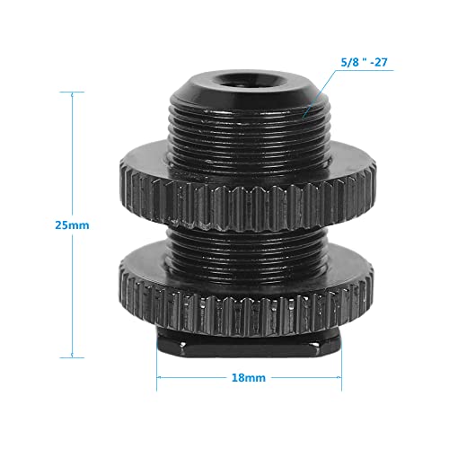 CAMVATE 5/8"-27 Male Threaded Cold Shoe Adapter to Hot Shoe for Mic Mount
