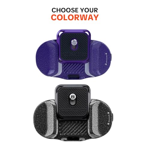 PGYTECH Beetle Camera Clip V2 with Plate, Quick Release Camera Backpack Clip, Arca-Swiss Compatible, SnapLock System for Sony/Nikon/Fuji/DSLR Cameras, Instant Mounting & Hands-Free, Aurora Purple - style: Camera Clip V2-Purple