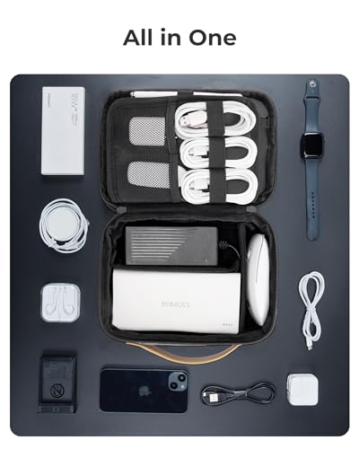 BAGSMART Electronics Organizer Travel Case, Cord Organizer Travel Cable Bag for Tech Accessories (Black)