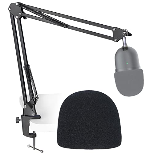 Seiren Mini Boom Arm Mic Stand with Pop Filter, Adjustable Suspension Boom Scissor Arm Stand with Pop Filter for Razer Seiren Mini USB Streaming Microphone by SUNMON - color: 𝙈𝙞𝙘𝙧𝙤𝙥𝙝𝙤𝙣𝙚 𝘽𝙤𝙤𝙢 𝘼𝙧𝙢