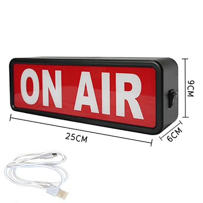 ON AIR LED Light Recording Warning Sign - Simple ON/OFF Switch - Up Lighted Broadcast Sign for Studio/Home/Company/Desk or Wall Decor - style: black