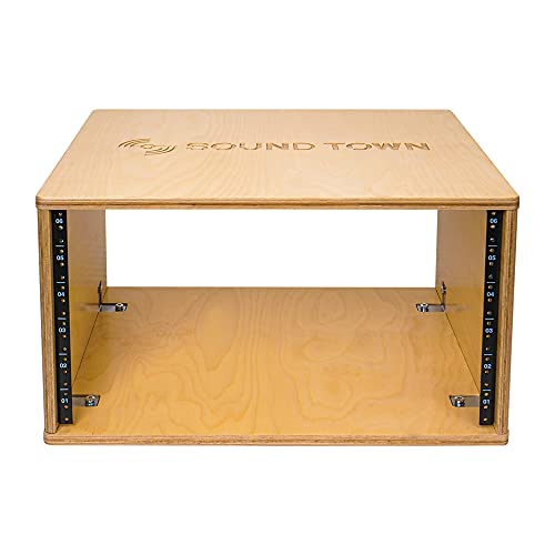 Sound Town DIY 6U Studio Rack with Solid Baltic Birch Plywood, Golden Oak, Assembly Required (SDRK-Y6) - color: Golden Oak, size: 6U