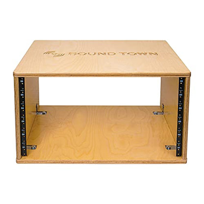 Sound Town DIY 6U Studio Rack with Solid Baltic Birch Plywood, Golden Oak, Assembly Required (SDRK-Y6) - color: Golden Oak, size: 6U