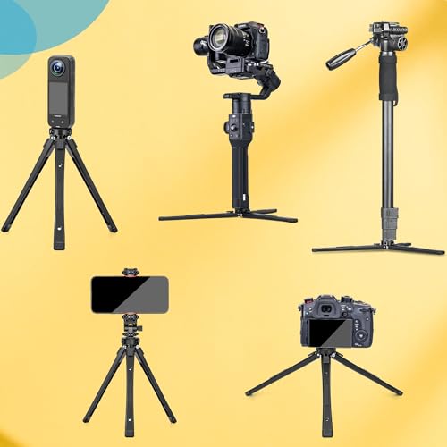 Zeadio Heavy Duty Metal Tripod Stand - Adjustable Universal Small Table Tripod for Camera, Gimbal, Action Cam, Camcorder, Microphone, LED Light, etc(40kg/88lb Load) - style: Basic Version