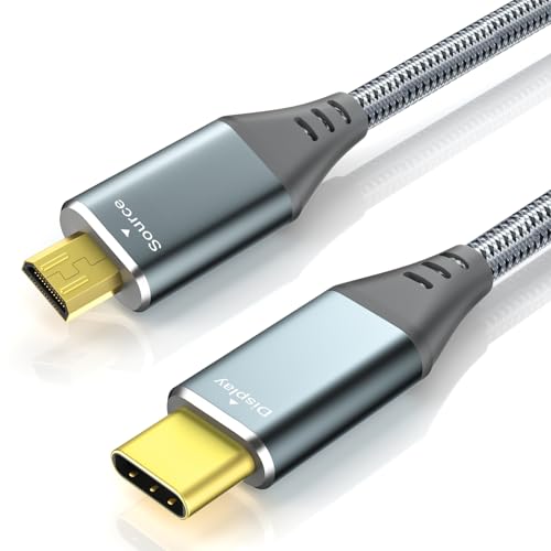 RUIZHI 4K Micro HDMI to USB-C Cable 3FT 4K 60Hz & 18Gbps - Nylon Braided Adapter with Aluminum Connectors for Micro HDMI Source to USB-C Display, MacBook/iPad Pro Mirroring (Office & Home Streaming) - size: 3FT