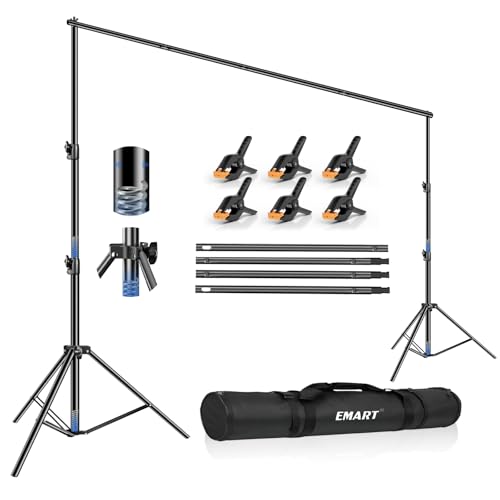 EMART 12x10ft(WXH) Backdrop Stand Heavy Duty, Adjustable Backdrop Banner Holder Back Drop Stand for Party, Photography Background Support Equipment Kit for Photo Studio, Wedding, Birthday, Exhibitions - size: 10x12ft