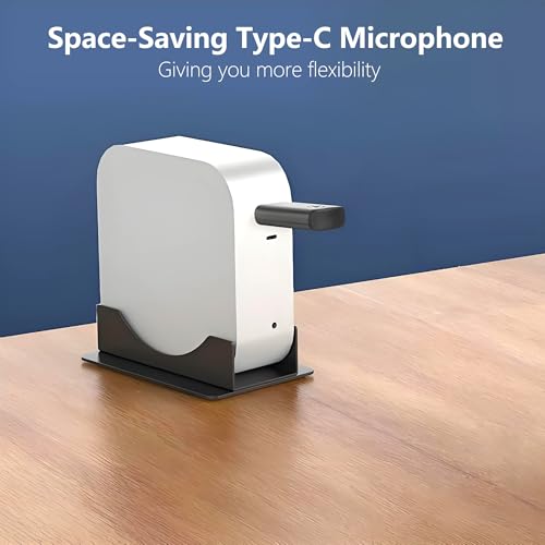 USB C Mini Microphone for Mac mini M4/M4 Pro & MacBook, Plug-and-Play | Compact Condenser Mic with Clear Audio, Portable Design for Work and Study