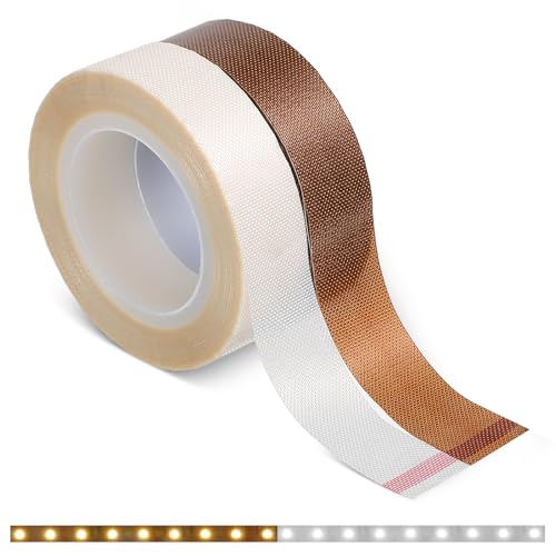 2 Roll Light Dimming Tape, Led Light Strip Tape 0.59 in x 32.8 ft Light Dimming Masking Cover Sticker Soften Lighting Blocking Sticker Fits LED Strips, Cabinet, Cove, TV Backlight (White, Coffee) - color: 1 Brown & 1 White