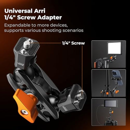 K&F CONCEPT Dual Ball Heads Magic Arm, Articulating Magic Arm with 1/4"-20 Screw, 360° swivelling Ball Head, Aluminum Alloy Camera Monitor Mount Arm