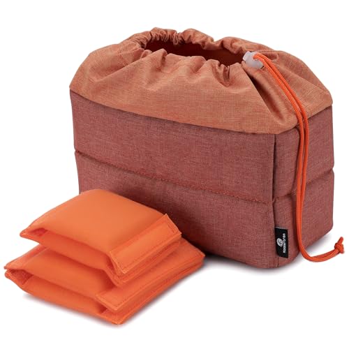 Koolertron Waterproof DSLR Camera Bag with Removable Insert, Adjustable Compartments, Fits in Camera Bags - Protective Case for DSLR/SLR Cameras & Accessories - color: Light Rust