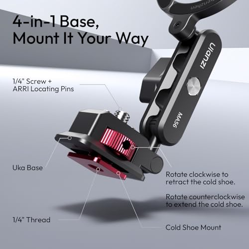ULANZI MA56 4-in-1 Aluminum Magnetic Phone Tripod Mount for iPhone 17-12 Series, Camera Phone Mount with Arca Swiss Plate&1/4 Screw Mount, Phone Mount for iPhone/Camera Monitoring/Tripods/Stabilizers