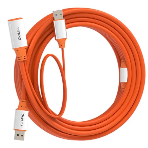 OkyLink Active USB 3.2 Gen 2 Extension Cable 10Gbps 10Gbps, 32ft | 10m, Male to Female, Powered Active Signal Amplifier, for Industrial Vision, Kiosk & In-Wall 10Gbps Installation - color: USB3.2(10Gbps), size: 32ft (10m)