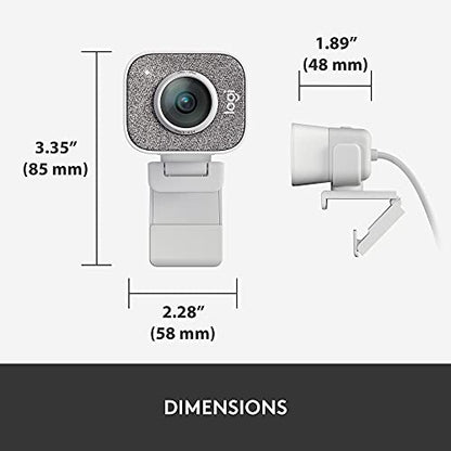 Logitech StreamCam Premium Webcam for Streaming and Content Creation, Full HD 1080p 60 fps,Works with Microsoft Teams, Google Meet, Zoom, Nintendo Switch 2’s new GameChat mode, for PC/Mac– Off-White - color: White