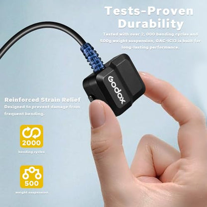 Godox GAC-IC13 Multi Interface Shoe Extension Cable for Sony Camera, 50CM Hot Shoe Adapter for Microphone Professional Audio Connectivity