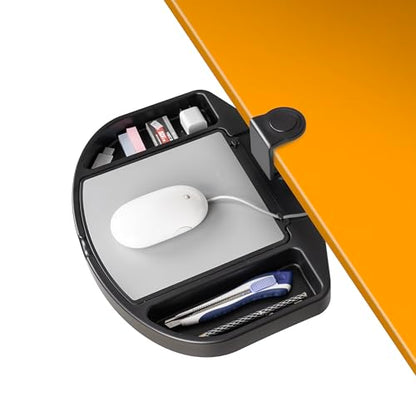 EHO Clamp-On Desk Organizer, Multifunctional with Pencil Drawer, Mouse Pad Storage, Swivel, Spill-Proof, Under Desk Storage, Easy Installation, Reduces Clutter, TAA-Compliant