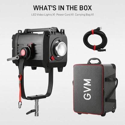 GVM 1200W LED Video Light, 1200B AIO Film Lighting Kit, 42800lux/3m Photography Lighting kit with DMX Control, Continuous Output Video Lighting for TV Productions, Live Broadcasts - color: 1