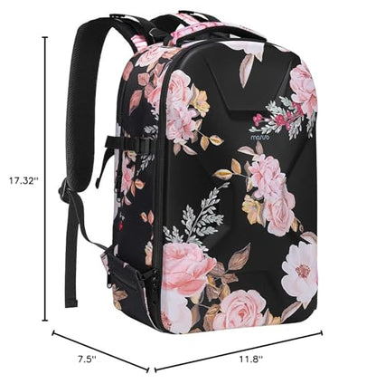 MOSISO Camera Backpack, DSLR/SLR/Mirrorless Photography Camera Bag Peony Waterproof Hardshell Case with Tripod Holder & Laptop Compartment Compatible with Canon/Nikon/Sony/DJI Mavic Drone, Black