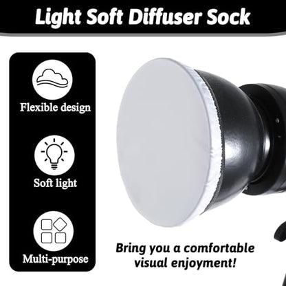 7"/18cm Light Diffuser, 4 PCS Diffuser Lamp Sock Soft Cover Soft White Diffusers Standard Cloth Diffusers Light Sock Softens the Light-Output, Lampshade Reflector Great for Studio Strobe Reflectors
