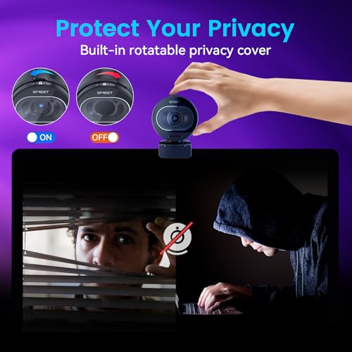 EMEET S600 4K Webcam for Streaming - Sony 1/2.55'' Sensor, PDAF Autofocus, 1080P@60FPS, 2 Noise Reduction Mics, Built-in Privacy Cover, 73° FOV, Streaming Camera for Live Commerce/Gaming/Beauty - style: S600 Sony Sensor PDAF 60FPS