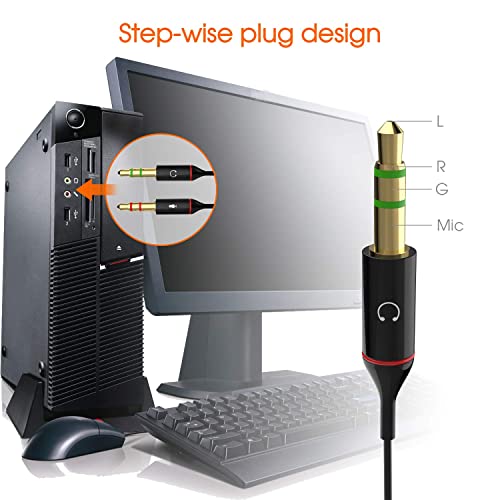 Maeline Headphone Splitter Adapter, 3.5mm Mic Cable for Computer, Headset 3.5mm Female to 2 Dual Male Microphone Audio Stereo Jack Earphones Port to Gaming Speaker PC - 10 Pack - size: 10 Pack